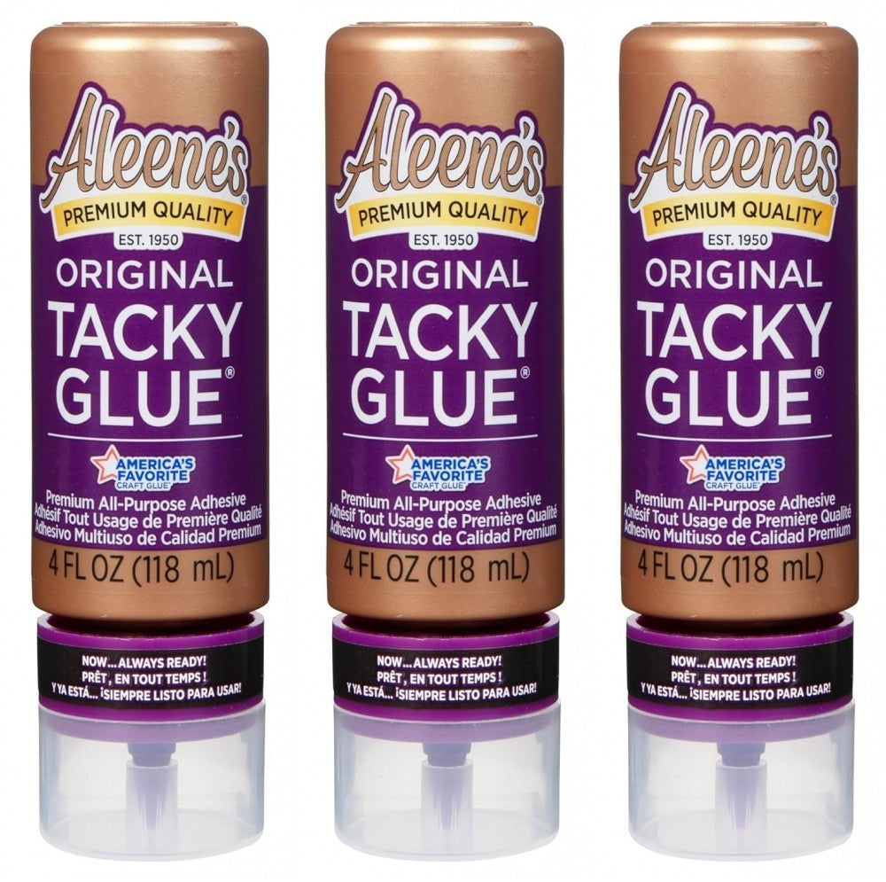 (3 pack) Aleene's Original Tacky Glue 4 fl oz, Premium All-Purpose Adhesive