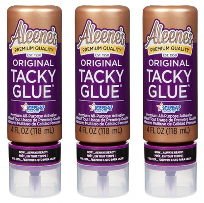 (3 pack) Aleene's Original Tacky Glue 4 fl oz, Premium All-Purpose Adhesive