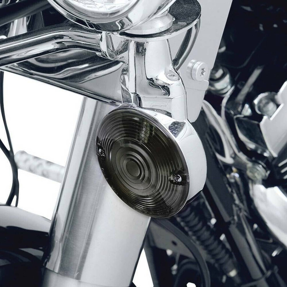 Solidspare 4PCS Smoke Turn Signal Light Cover Lens for Harley Touring Electra Road King