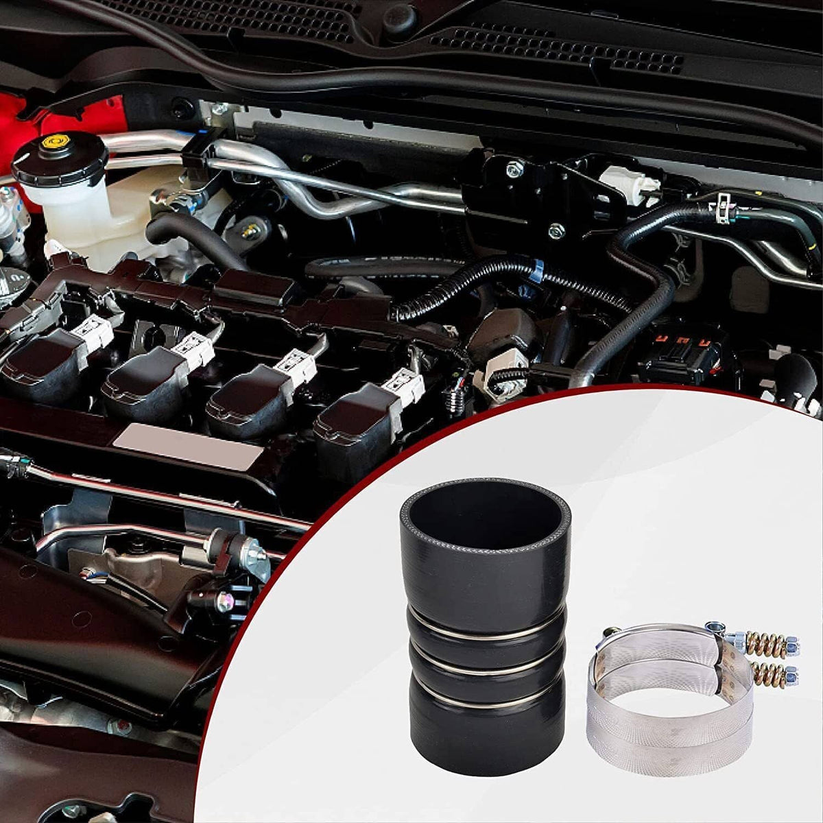 Solidspare Turbo Intercooler Boot Clamp Kit Intercooler CAC Hose For 03-07 Ford 6.0L Diesel