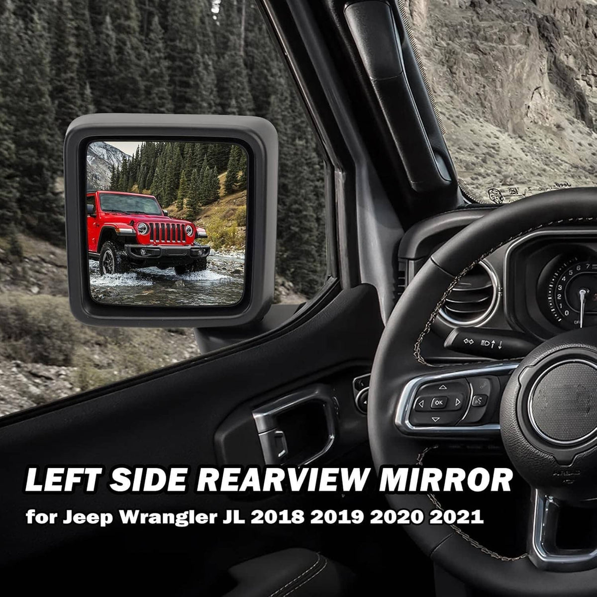 Solidspare Left Driver Side Power Heated Mirror Rear For 2018-2024 Jeep Wrangler Gladiator