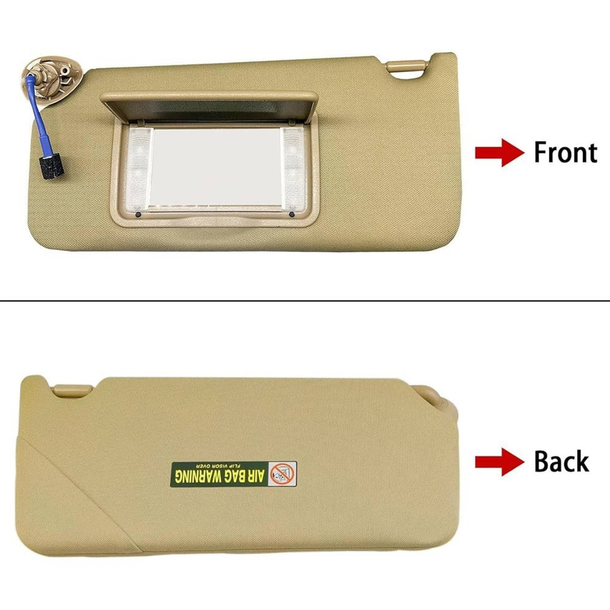 Solidspare Pair Tan Sun Visor 83280-TA5-A51ZA For 2008-2017 Honda Accord w/ Light & Mirror