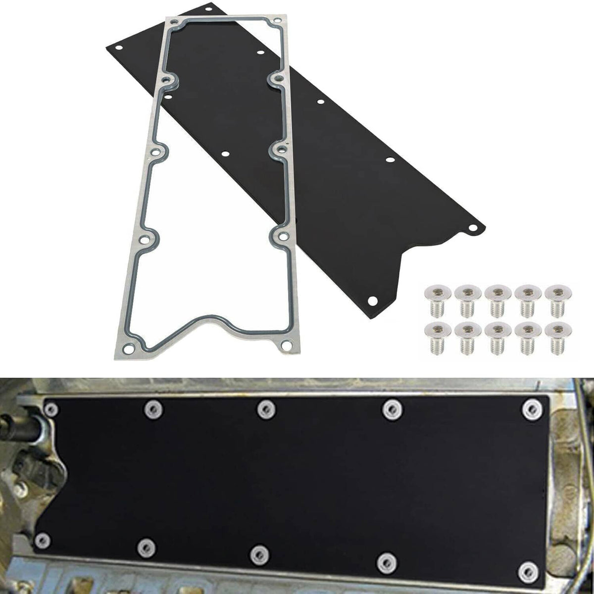 Solidspare Billet Knock Sensor Delete LS6 LSX & GASKET Plate For LS Gen 3 VALLEY PAN Cover