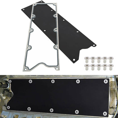 Solidspare Billet Knock Sensor Delete LS6 LSX & GASKET Plate For LS Gen 3 VALLEY PAN Cover