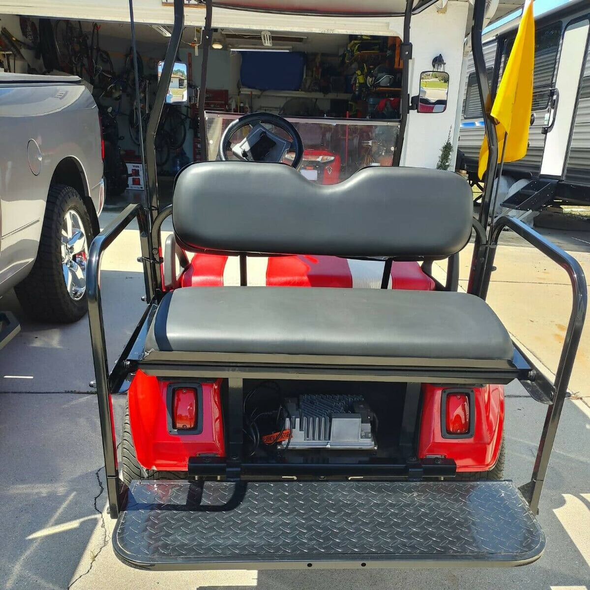 Solidspare For 2000-2013 Club Car DS Golf Cart Flip Folding Rear Seat Kit Back Seat