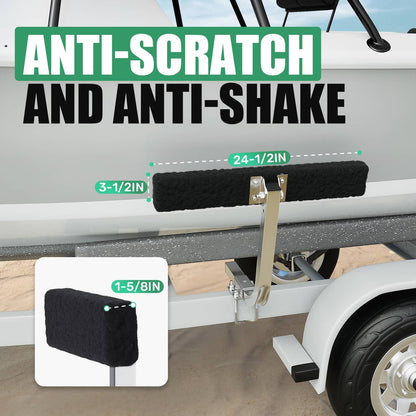 Solidspare 2 Side Boat Trailer Bunk Board Guide-On 75 degree 24" Carpeted Guides w/Hardware