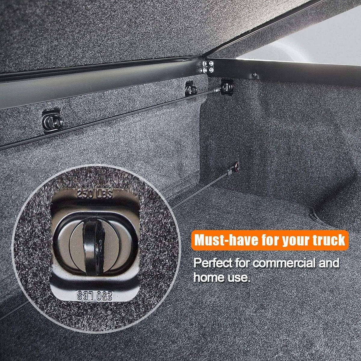 Solidspare Black Truck Bed Cargo Tie Down Loop Kit 23146899 For Sliverado Sierra Colorado