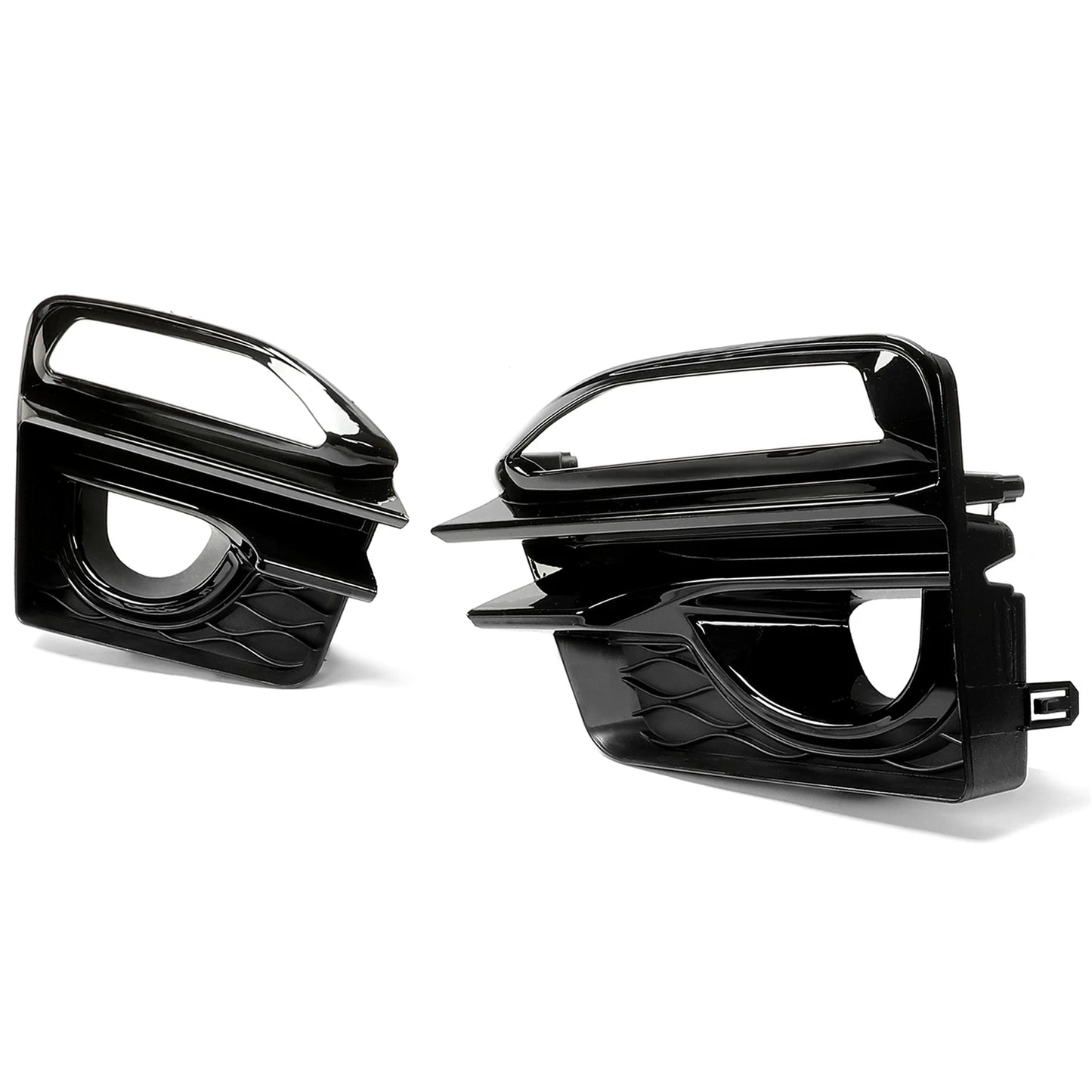 For 2014-2017 Infiniti Q50 Sport Front Bumper Gloss Black Fog Lights Cover Bezel