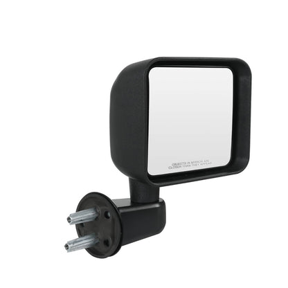 Solidspare Side Mirrors Manual Pair For 2007-2017 Jeep Wrangler JK Left +Right Black