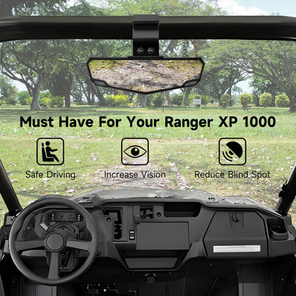 Solidspare UTV Rear View Center Mirror For Ranger XP 1000 /Crew 1000 Diesel /Crew XP 900