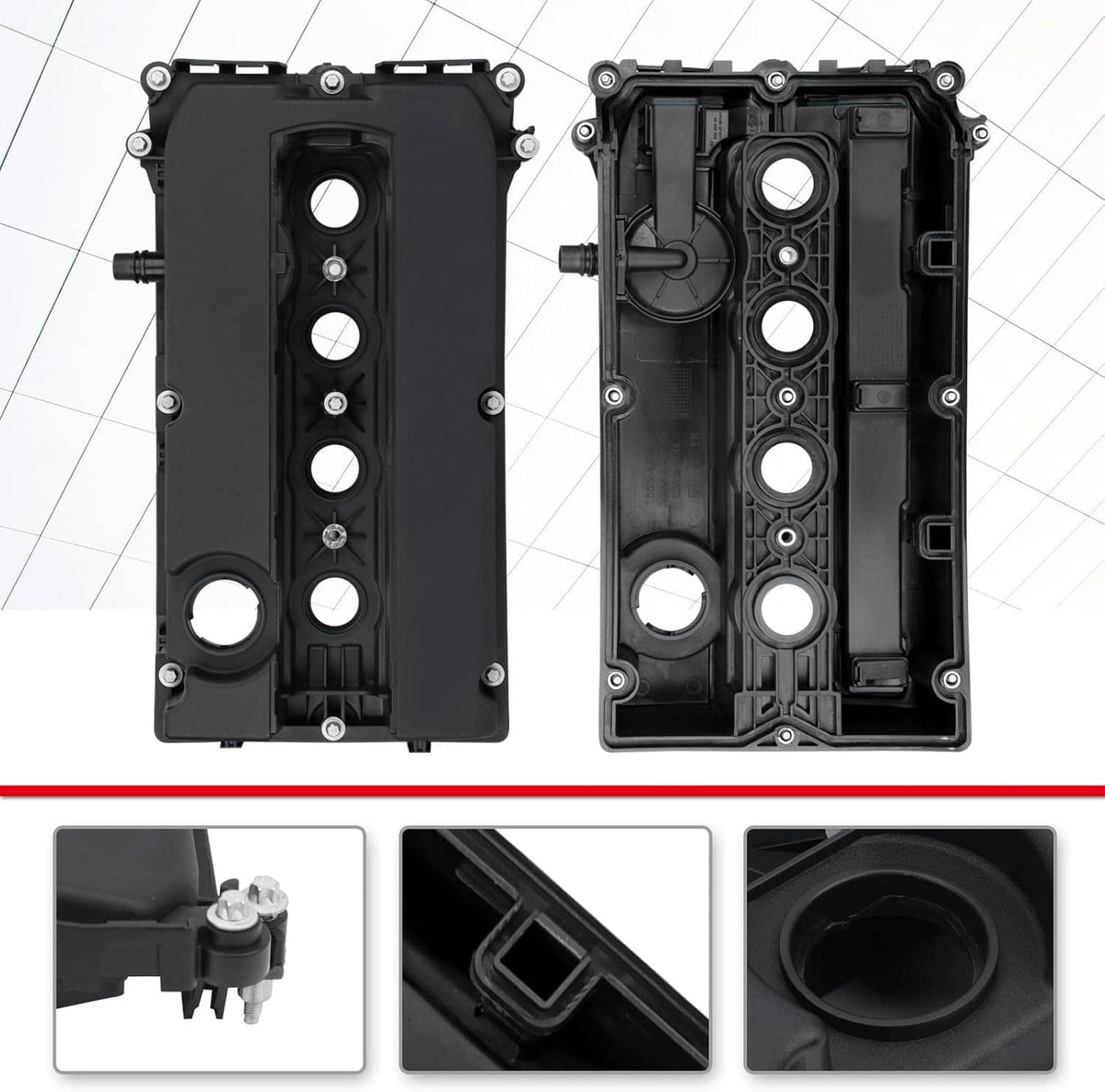 Solidspare Engine Valve Cover Camshaft Rocker Cover For Chevy Cruze Sonic 1.8L 55564395