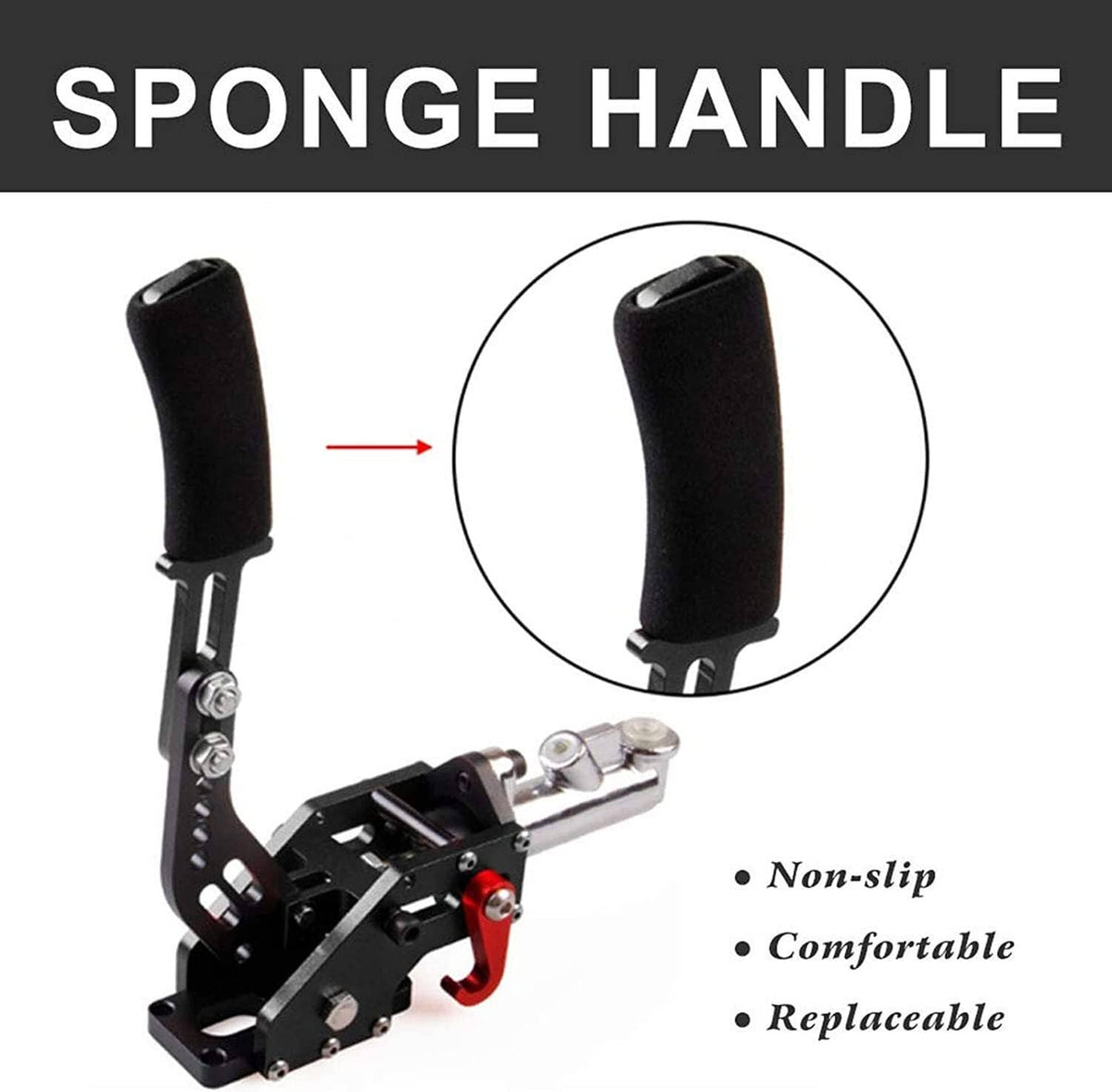 Solidspare Universal Car Racing Aluminum Hydraulic Handbrake Drift Hand Brake Parking Black