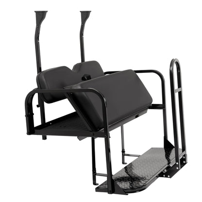 Solidspare Rear Flip Seat Back Seat Kit For Club Car PRECEDENT/TEMPO Golf Cart w/ Grab Bar
