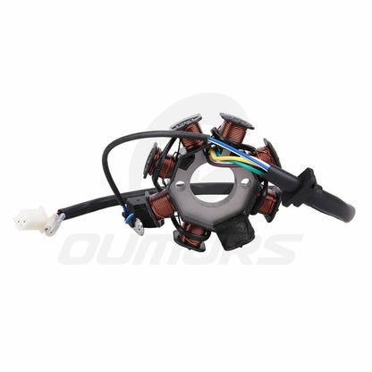 Solidspare 8 Pole Coil Magneto Stator for GY6 125cc 150cc Scooter ATV Moped 5 Wires