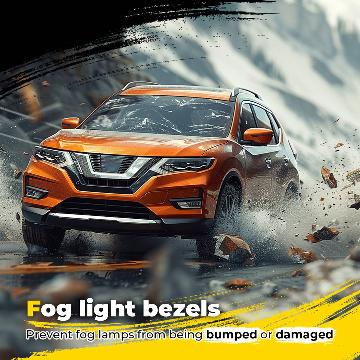 Solid Spare For 2017-2020 Nissan Rogue S SL SV Front Bumper Fog Lights Lamps w/Bezel+Bulbs