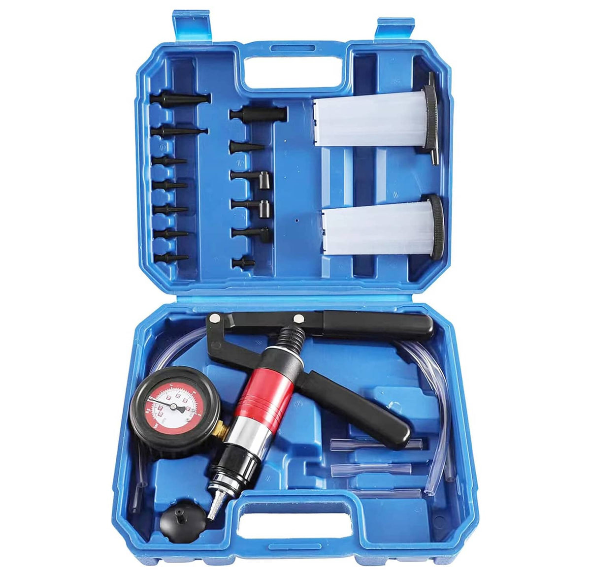 Solidspare 21pcs Hand Held Vacuum Pressure Pump Tester Brake Fluid Bleeder Bleeding Tool
