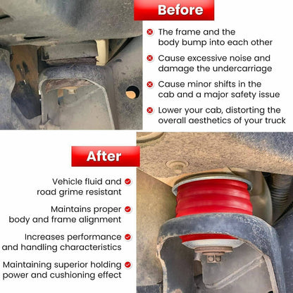 Solidspare Red Body Mount Bushing Kit for Ford Super Duty F350 2008-2016 2WD 4WD KF04060BK