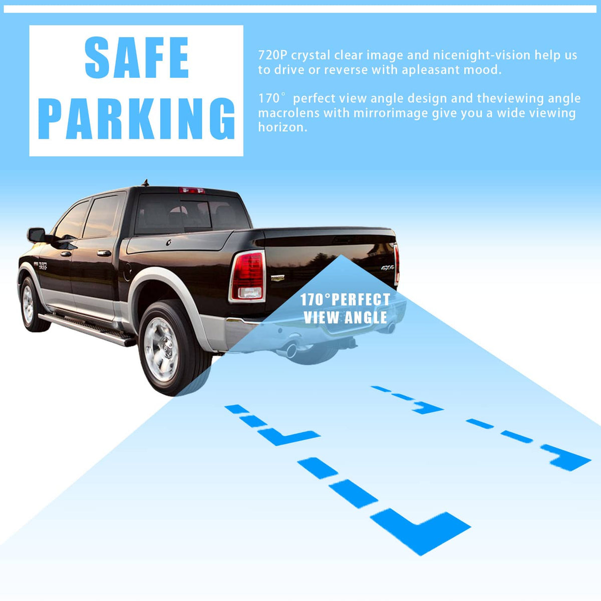 Solidspare Backup Camera & Rear Latch Tailgate Handle For 2009-17 Dodge Ram 1500 2500 3500