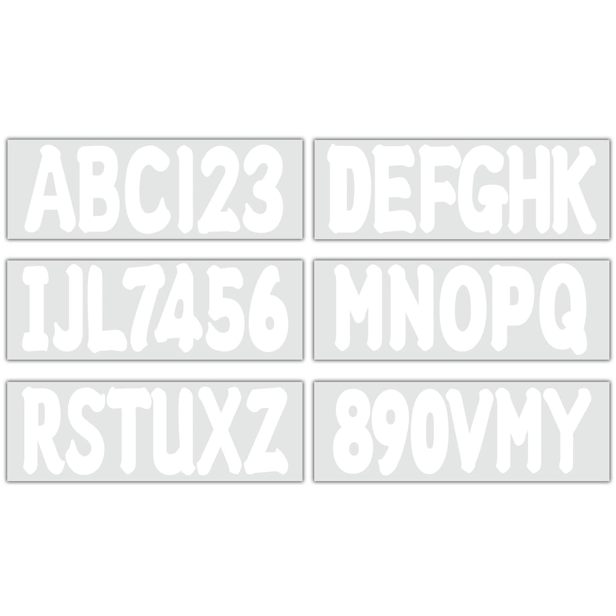 Solid Spare 4 Sets of 3" Marine Boat White Sticker Decal A-Z Letters and 0-9 Numbers