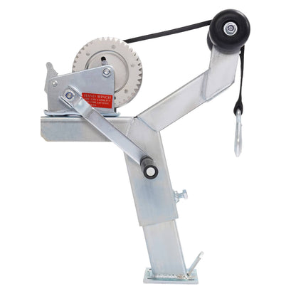 Solidspare Adjustable Winch Stand Winch Post W/ 1400lbs Winch Roller For Boat Trailers
