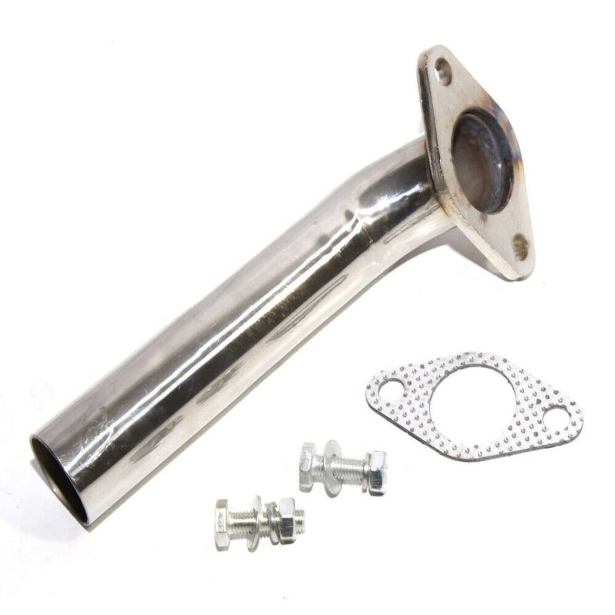 Solidspare Silver 2-Bolt Wastegate SS Dump Tube For 38MM 35MM Pipe Actuator Turbo Dump