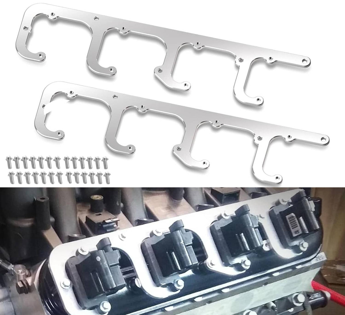 Solidspare LS D581 Square Coil Bracket Set For CHEVROLET 4.8L 5.3L 5.7L 6.0L 6.2L Truck New