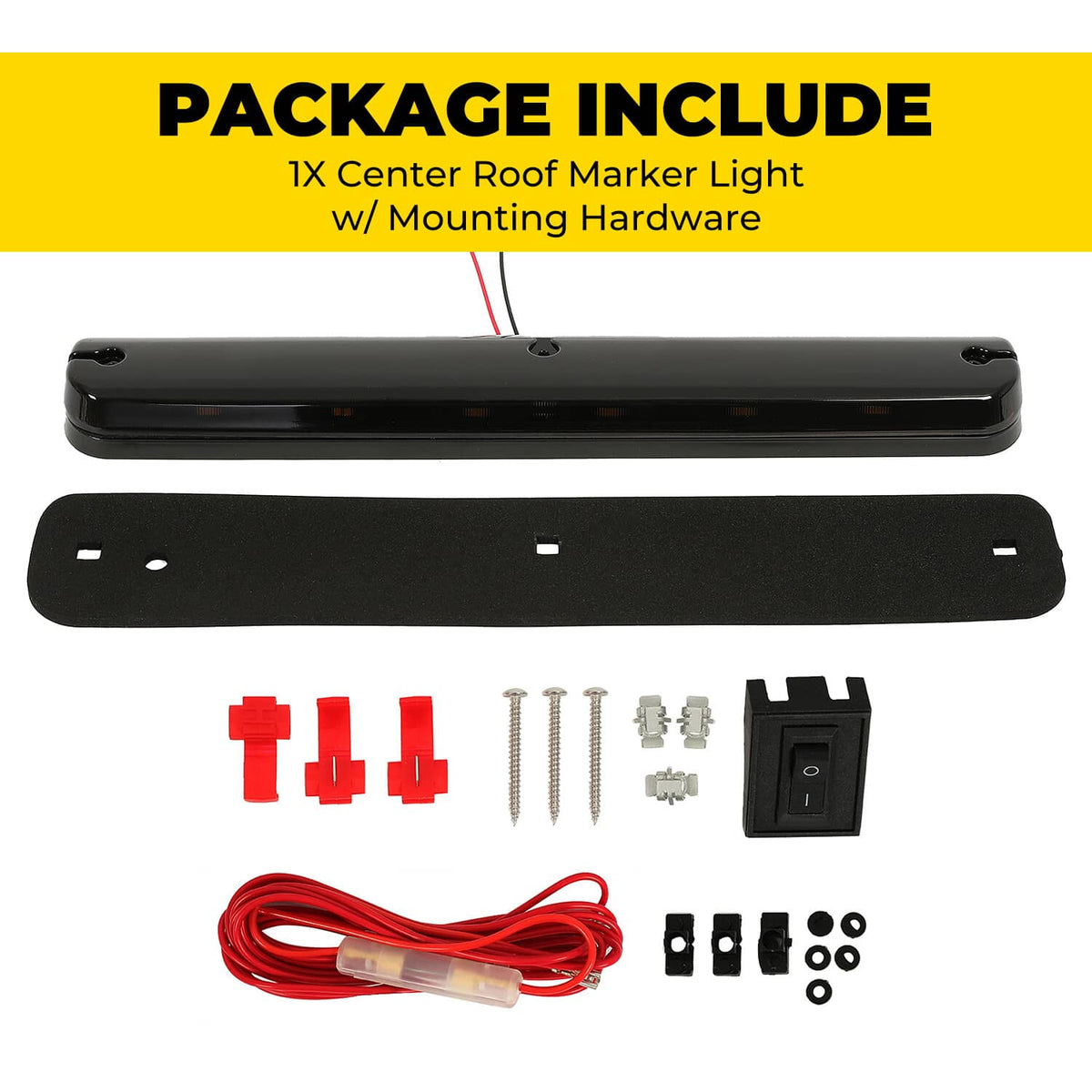 Solid Spare Center LED Roof Marker Cab Light For Chevrolet Silverado 2500HD 3500HD 2007-2021