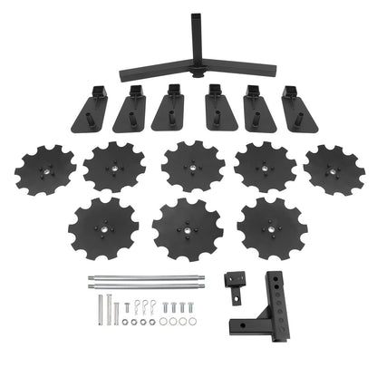 Solidspare 34" Disc Plow Harrow w/ 2-inch Receiver Hitch 8-blade disc For Tractor ATV UTV