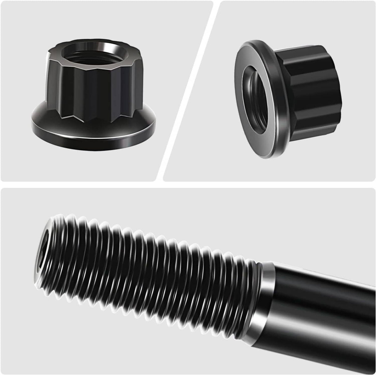 Solidspare Black Head Studs Bolts Kit For 2004-2020 Chevy GM 4.8L 5.3L 5.7L 6.0L 6.2L 7.0L