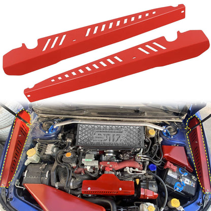 Solidspare Red Performance Fender Shrouds Panel For 2015-2020 Subaru WRX / WRX STI