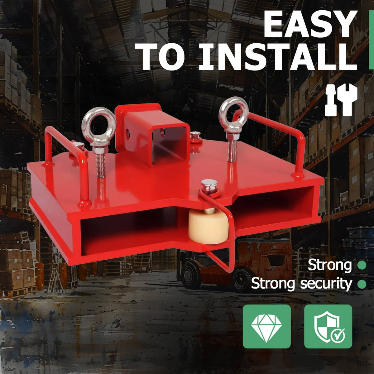 Solidspare Forklift Trailer Hitch Receiver 2'' Tow Hitch Attachments for Dual Pallet Fork