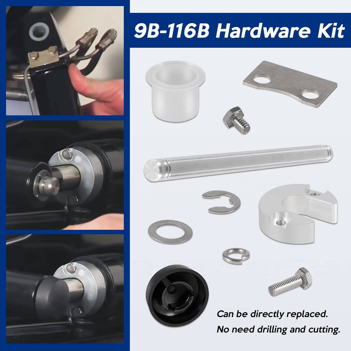 Solidspare 9B-116 Trim Cylinder Pin Cap Bushing Hardware Kit For MerCruiser Alpha 1 Gen 2