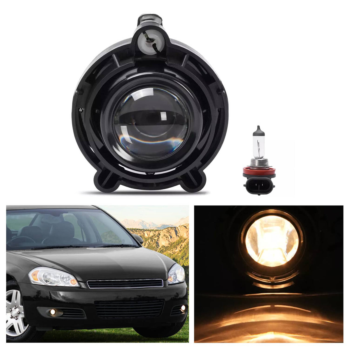 Solid Spare LH OR RH Projector Fog Light For Chevrolet Malibu & Chevrolet Impala 2006-2016