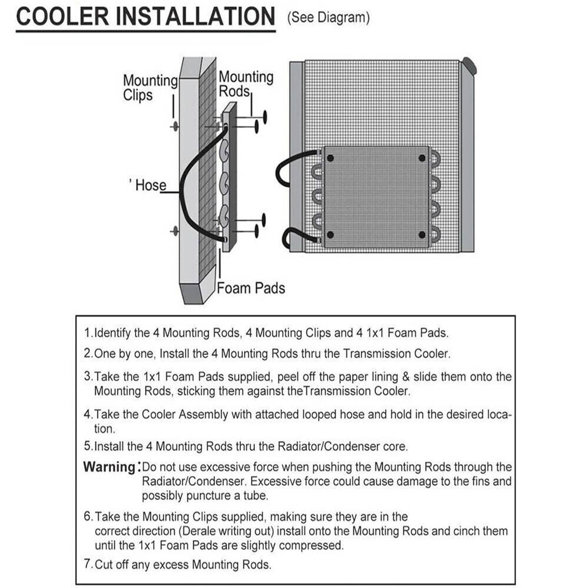 Solidspare 4 Row Remote Transmission Oil Cooler Auto-Manual Radiator Converter Universal