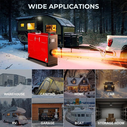 Solidspare 8KW Diesel Air Heater 12V/24V APP Bluetooth & 110V AC Adapter For Car RV Indoors
