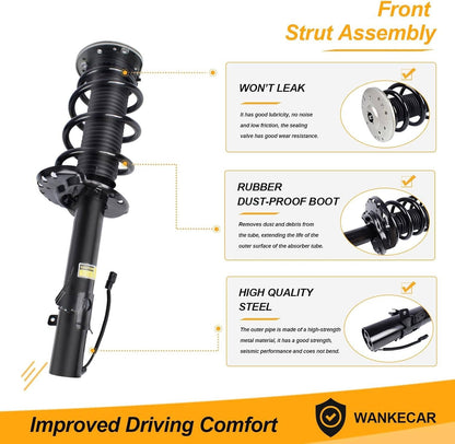 Solidspare Front Shock Absorber Struts w/ Electric LR024437 For 2012-19 Range Rover Evoque