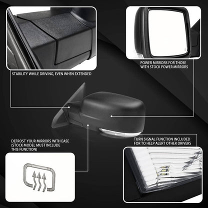 Solidspare Right/Passenger For 2013-2019 Dodge Ram 1500 Manual Fold + Heated Power Mirror