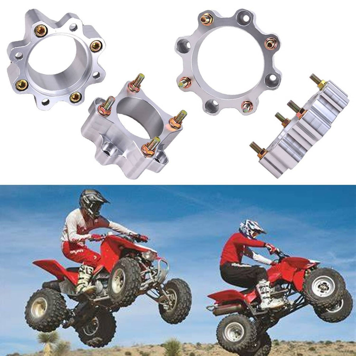 Solidspare For Honda TRX 450R 400EX 300EX TRX250X Front and Rear 1.5" 2" Wheel Spacers Set