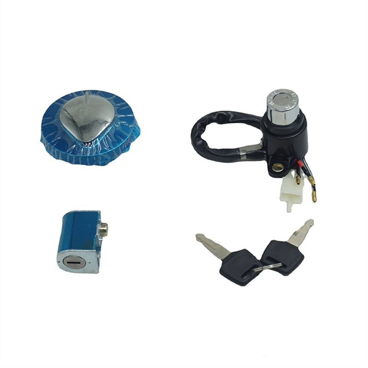 Solidspare Ignition Switch Fuel Gas Cap Seat Lock Set For Honda Magna 700/750 Rebel 250/450