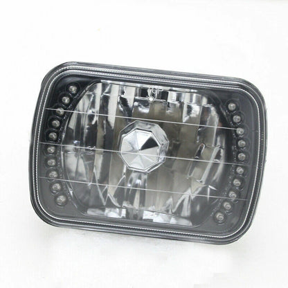 For 1984-1995 Isuzu Pickup PAIR 5x7" 7x6" inch LED Blue Headlights Lens Clear