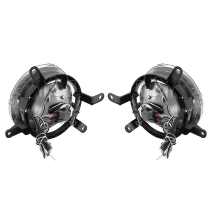 Solid Spare Fog Lights LED Halo Running Light Smoke Lens For Ford Mustang GT 2005-2009 RH&LH