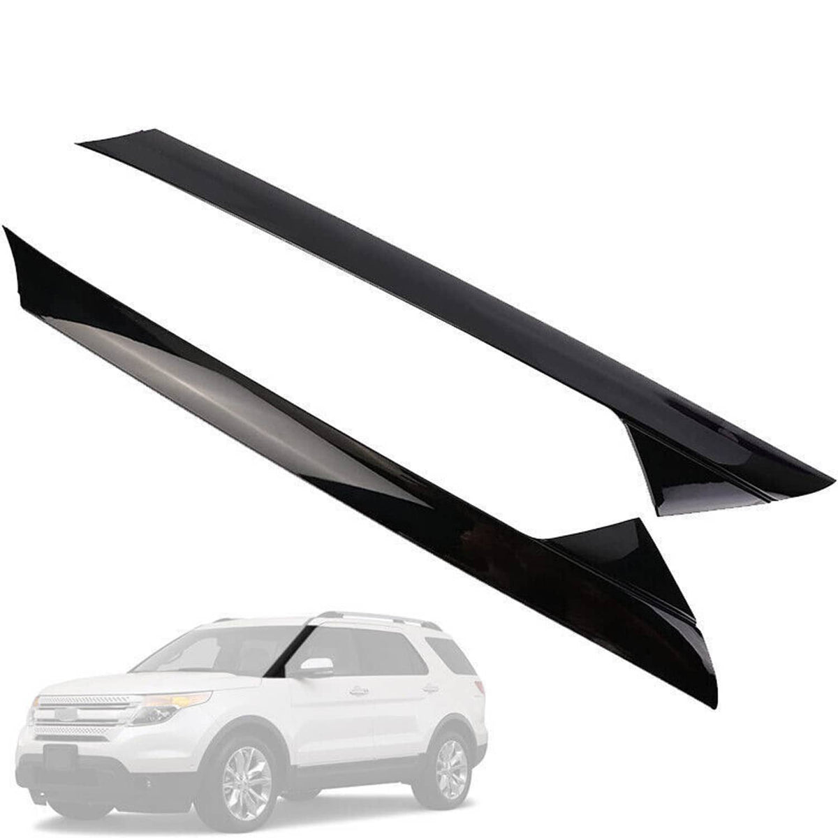 Solidspare Windshield Outer Trim Pillar Molding RH+LH Side Fit For 2011-2019 Ford Explorer