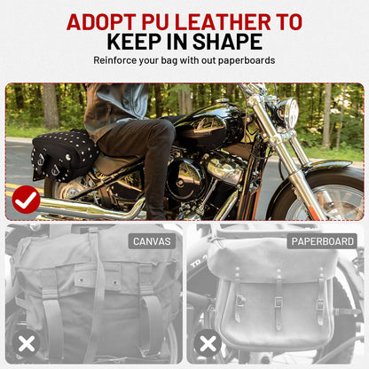 Solidspare Motorcycle Side Saddle Bags Black For Harley Fatboy Heritage Softail Classic USA