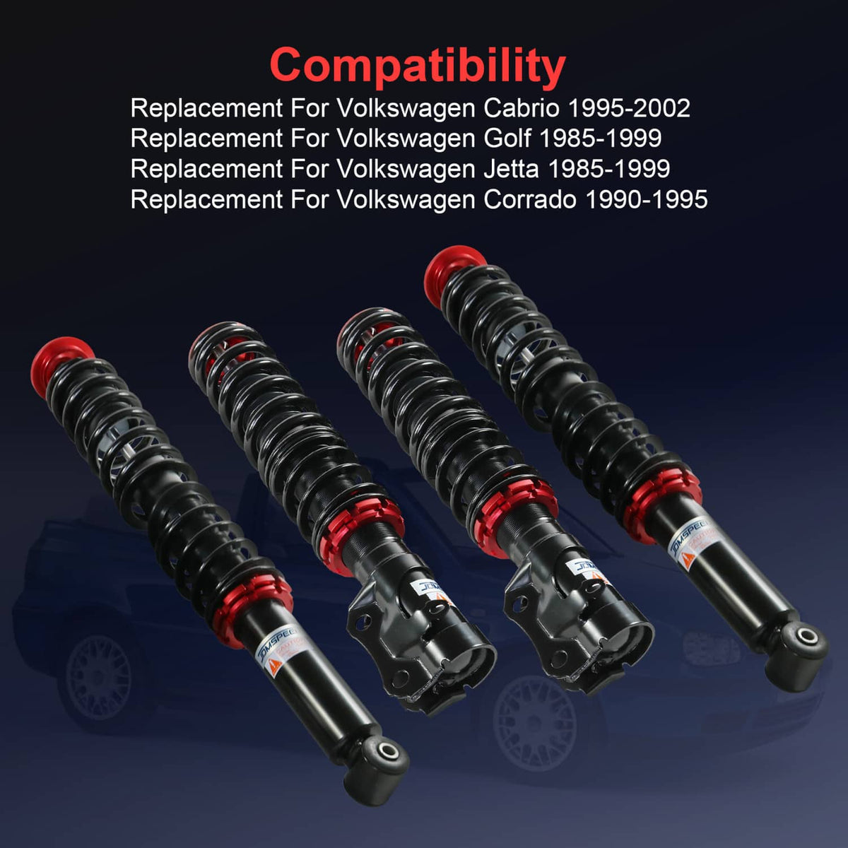 Solidspare Coilover Kits For VW MK2 MK3 GOLF & JETTA Coil Spring Struts Adjustable Height