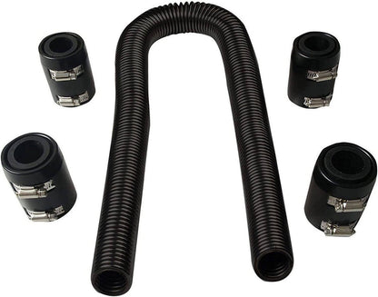 Solidspare Universal 36'' Stainless Steel Radiator Flexible Coolant Water Hose Kit w/4 Caps
