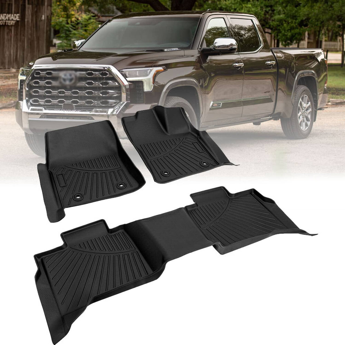 Solidspare Fit For 2022-2026 Toyota Tundra Crew Cab Max 3D Molded Floor Mats TPE Liners