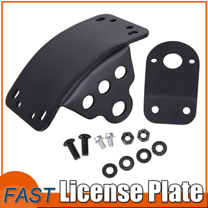 Solidspare Motorcycle License Plate Holder Side Mount Bracket for Harley Honda Universal US