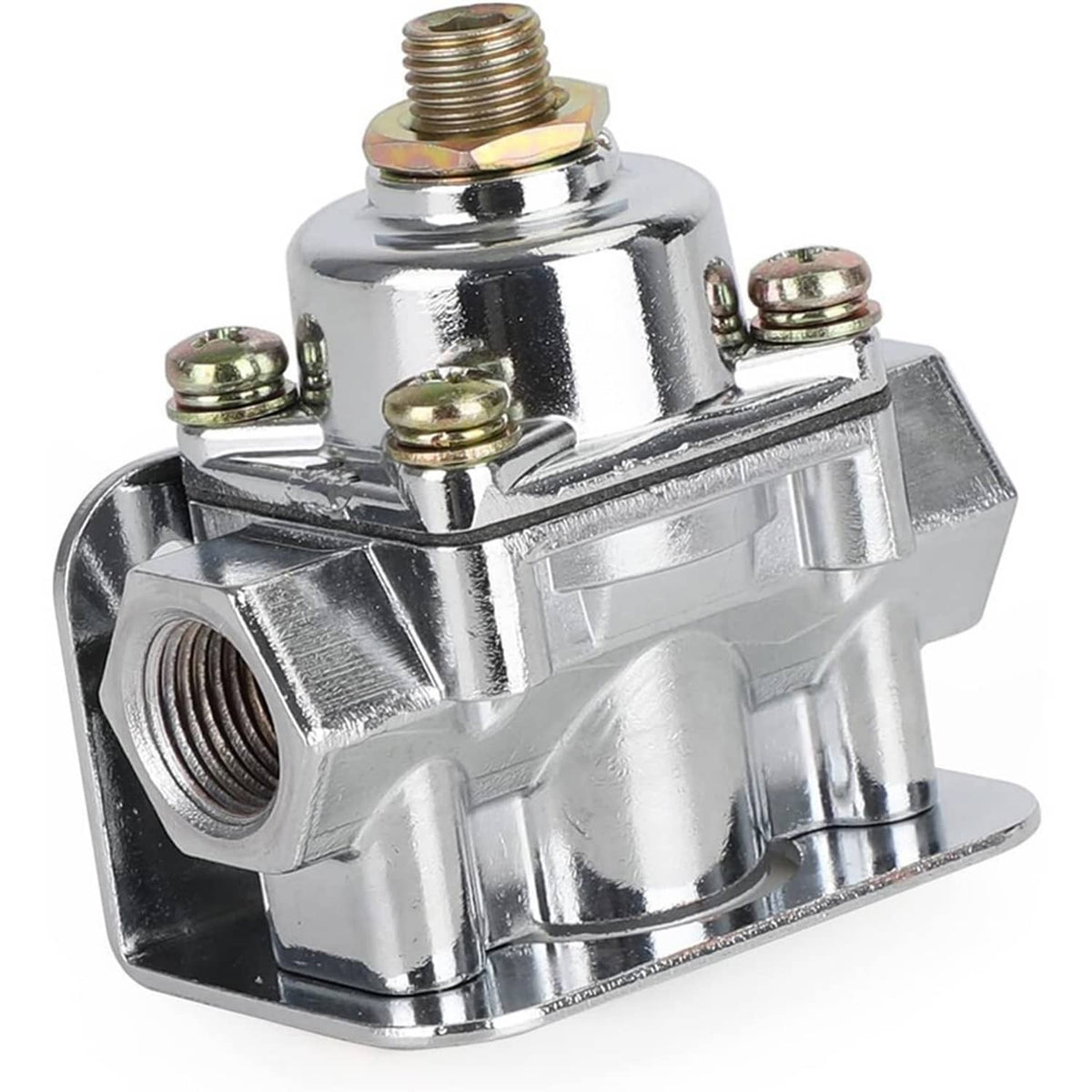 Solidspare Fuel Pressure Regulator Carburetor Chrome Fit Holley 12-803 2 Port 4 1/2 to9 PSI