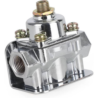 Solidspare Fuel Pressure Regulator Carburetor Chrome Fit Holley 12-803 2 Port 4 1/2 to9 PSI