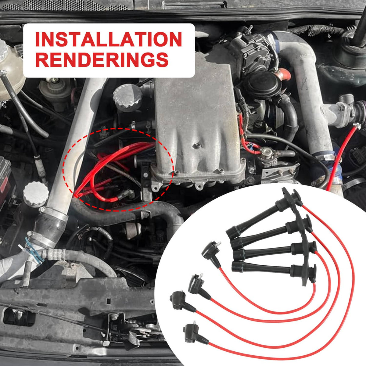 Solidspare JDMSPEED Spark Plug Wires Set for 93-97 Geo Prizm Toyota Celica Corolla 1.6L 1.8